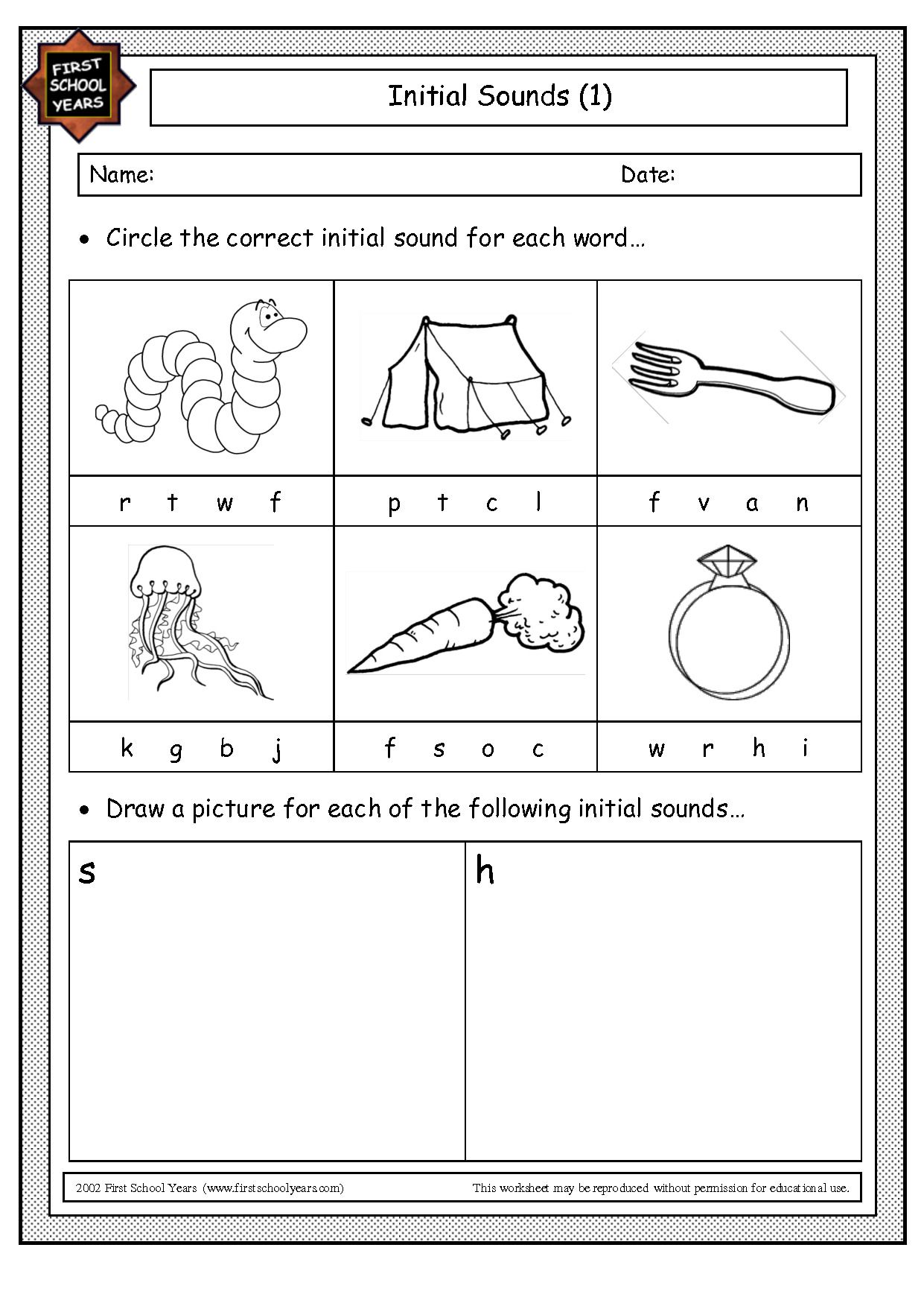 1st grade phonics worksheets