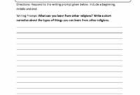 2nd Grade Writing Prompts Worksheets as Well as World Religion Worksheets Worksheets for All