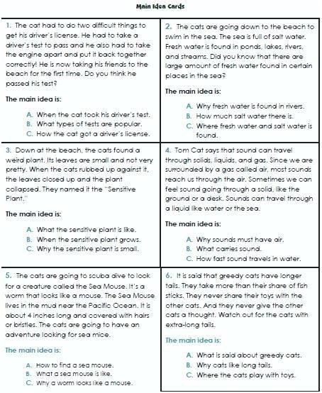 Main Idea Worksheet 2nd Grade