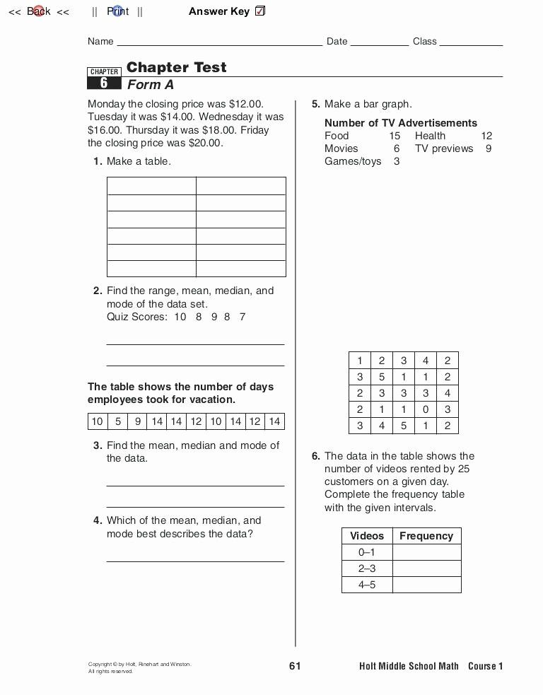  7th Grade Math Worksheets With Answer Key Pdf 