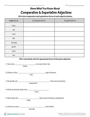 adjective and adverb worksheets with answer key