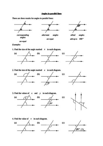 Angles On A Straight Line Worksheet