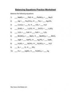 Balancing Chemical Equations Worksheet Answers 1 25 with Balancing Chemical Equations Worksheet Answer Key