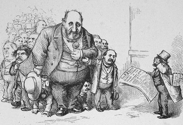 Thomas Nast s cartoon showing New York Times reader confronting Boss Tweed