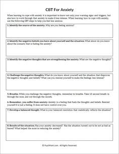 cbt worksheets for kids