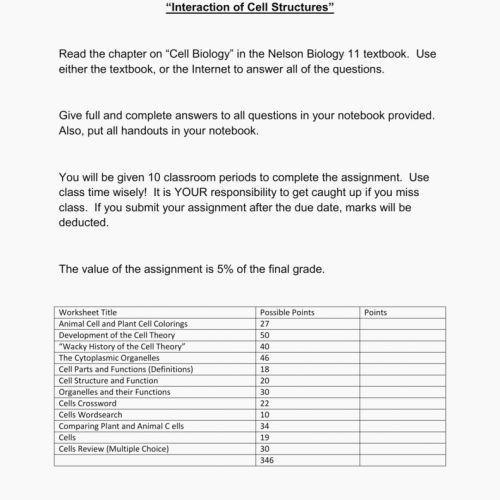  Cell Structure And Function Worksheet Answers Chapter 3 