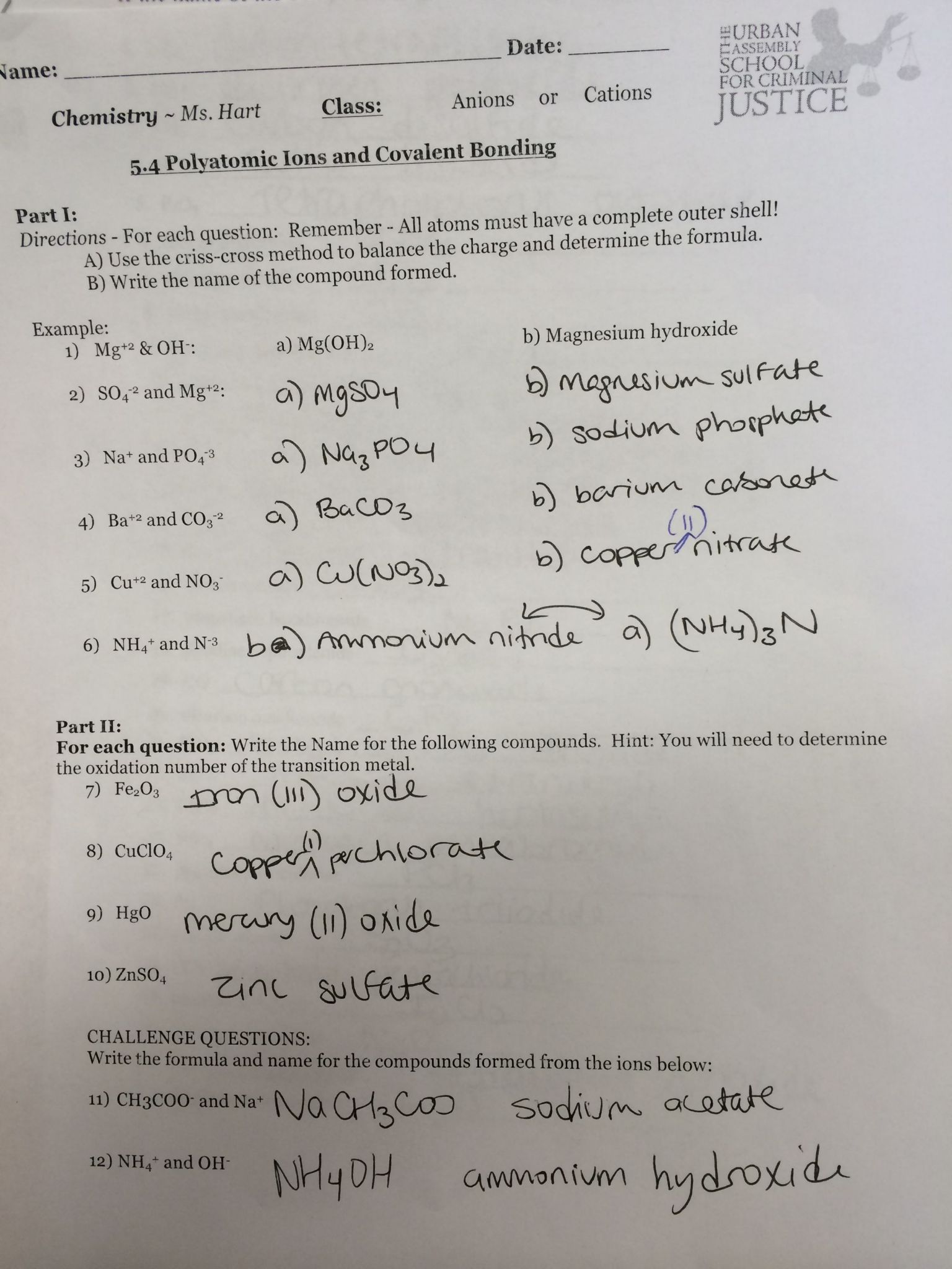 Chemical Formula Writing Worksheet