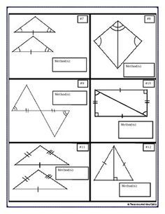 Congruent Triangles Proving Triangles Vocabulary Cut Match Proof Bundle