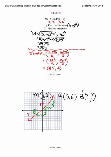 Slope Midpoint And Distance Formulas Worksheet