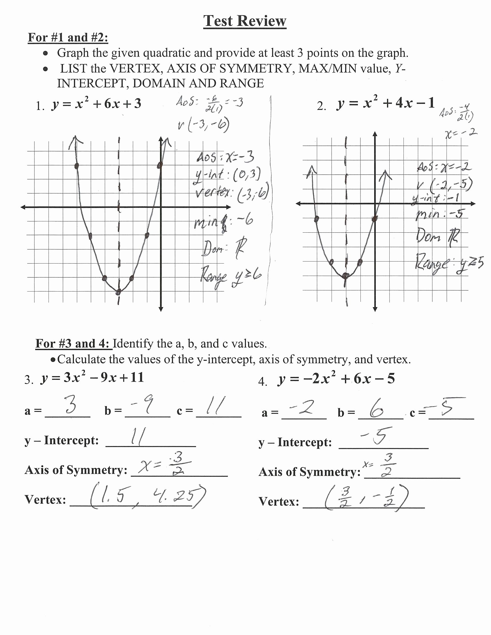 Domain and range worksheet inspirational unique stock graphing quadratic functions worksheet answers 1700x2200 Functions domain