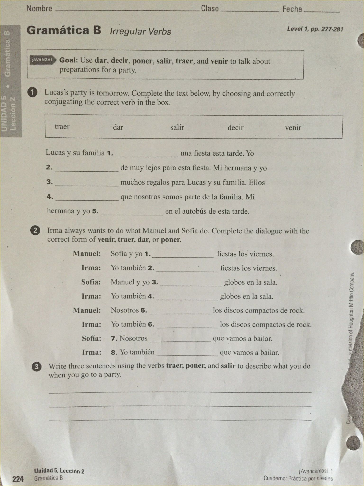 El Verbo Estar Worksheet Answer Key | Briefencounters