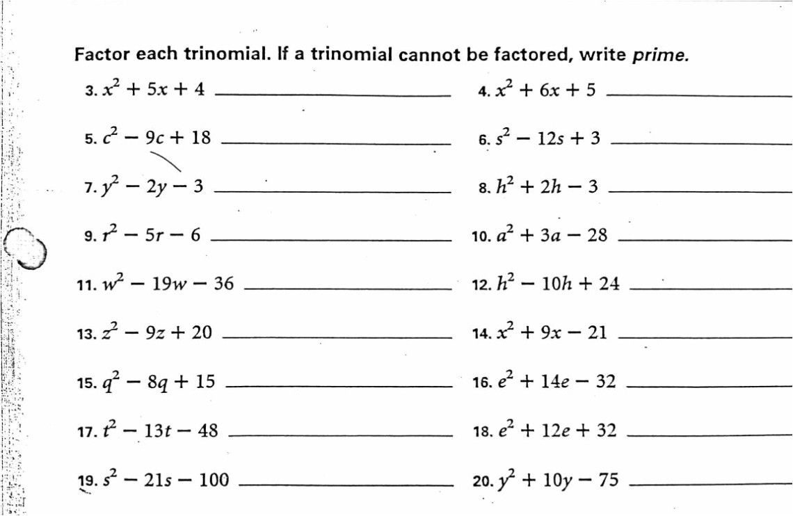 Factoring Polynomials Gcf Worksheet