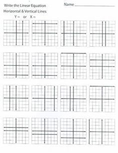 This worksheet covers writing a linear equation by looking at a graph The graphs focus