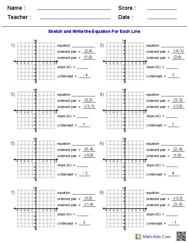 Quadratic Functions Worksheet With Answers