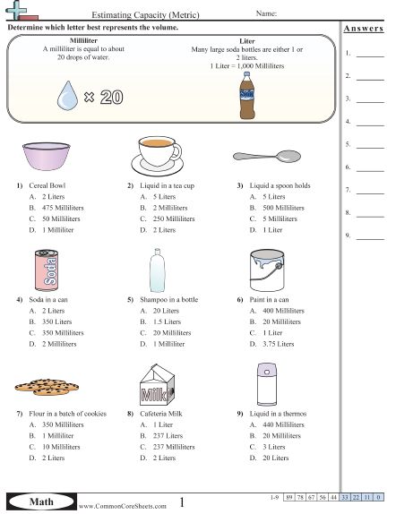 Metric Conversion Worksheet With Answers