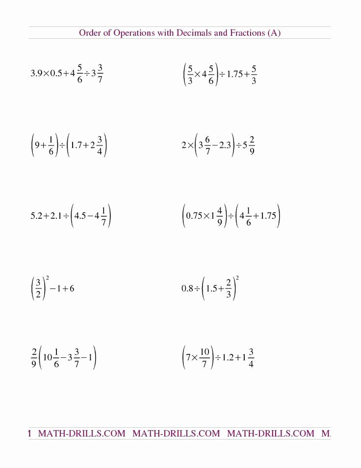 order of operations pemdas practice worksheets answers