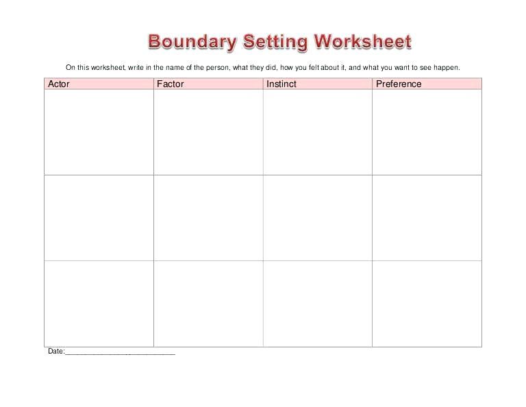 setting healthy boundaries in recovery worksheets