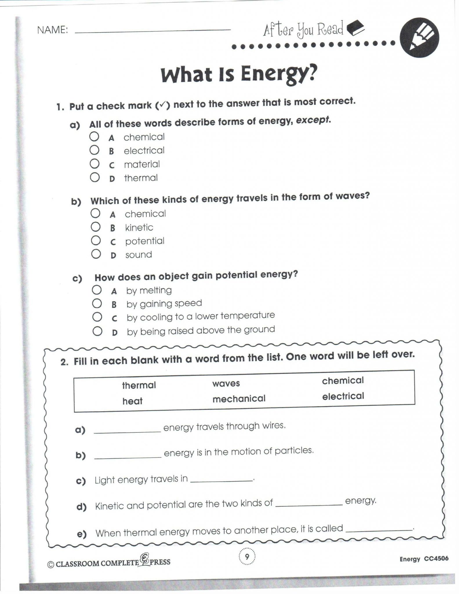 Critical Thinking Skills Worksheet