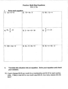 Solving One Step Equations Worksheet and 22 New Two Step Equations Word Problems Worksheet Graphics