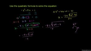 Solving Square Root Equations Worksheet Algebra 2 with Using the Quadratic formula Algebra Video