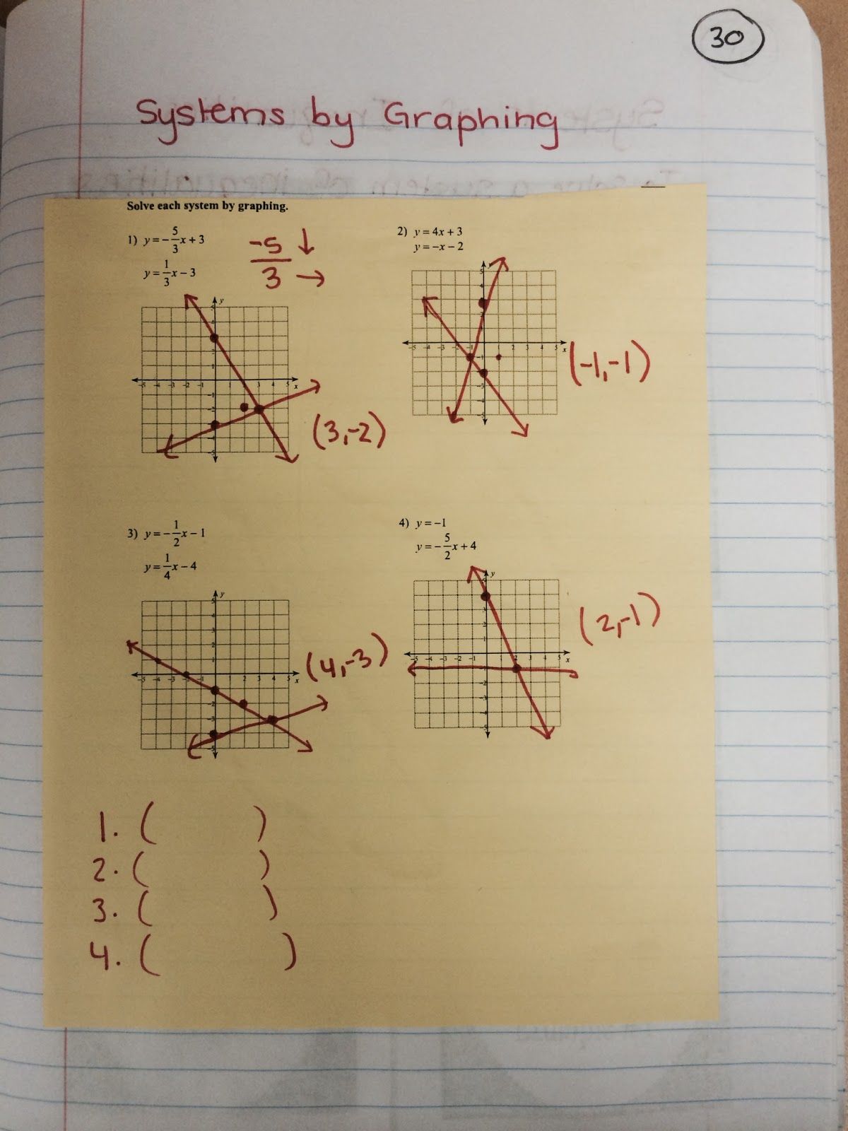 Solving Systems Of Equations by Graphing Worksheet Answer Key