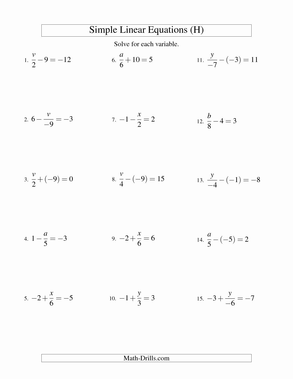 Solve 2 Step Equations Worksheet