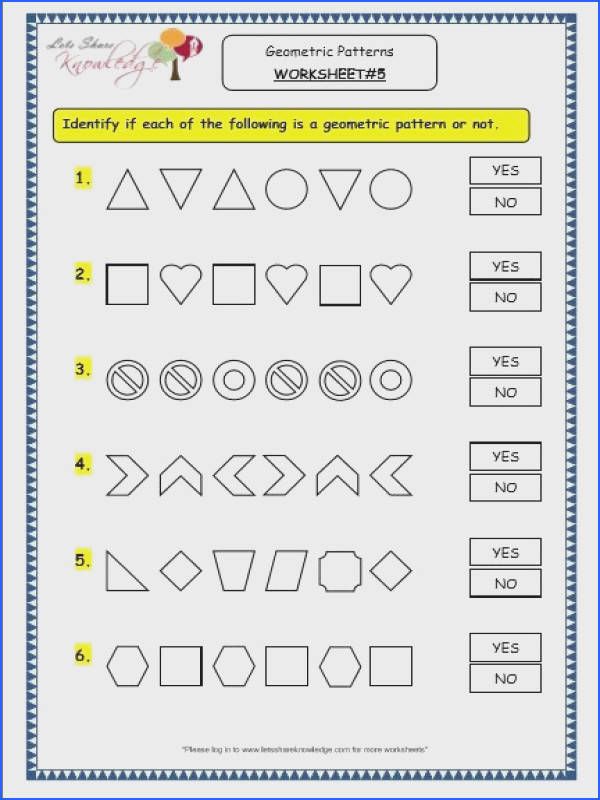 Grade 3 Maths Worksheets 14 9 Geometry Geometric Patterns in Shapes