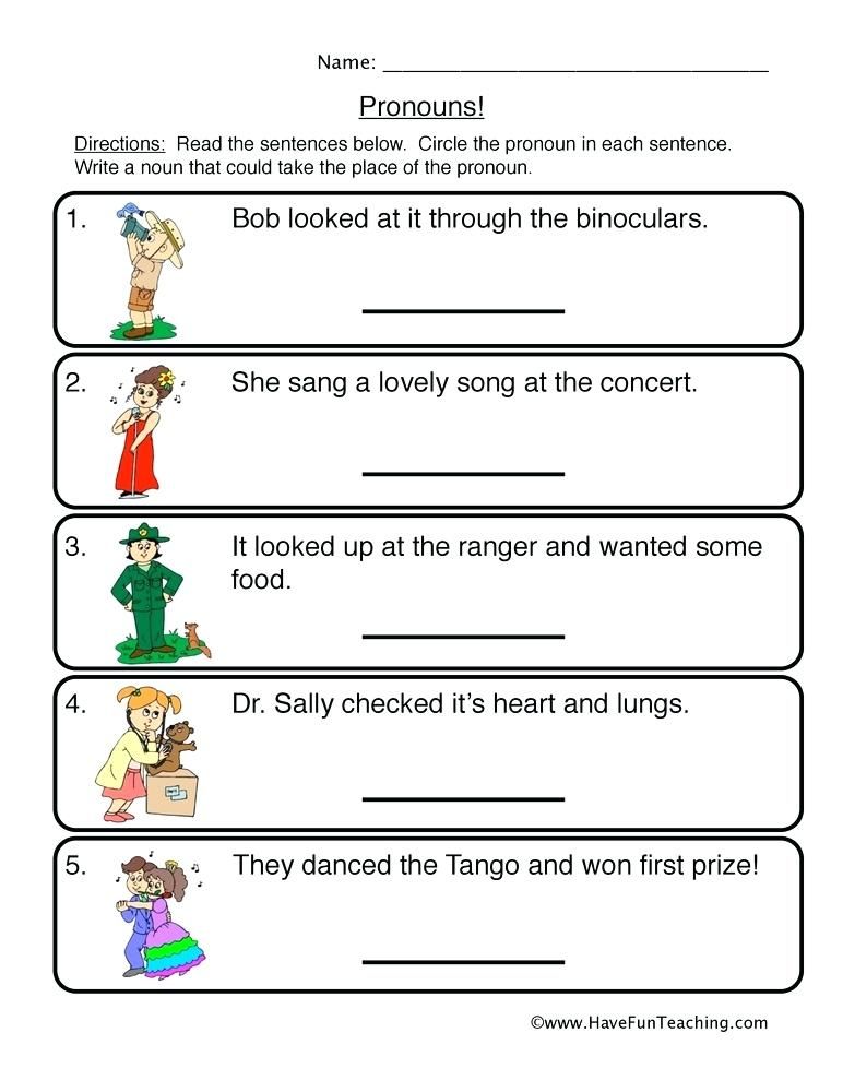 Subject Pronouns Worksheet 1 Spanish Answer Key