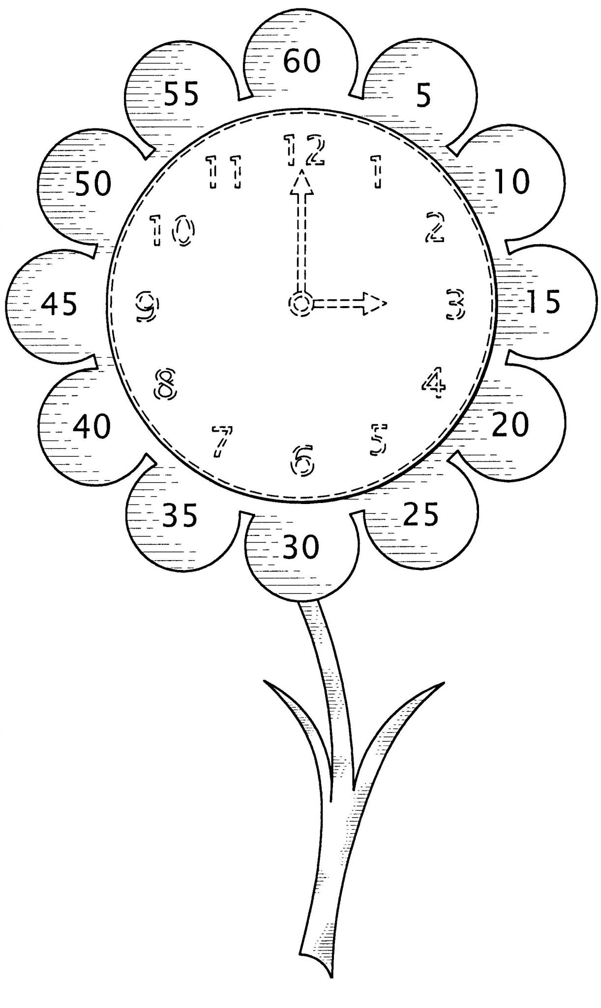 Horloge fleur pour apprendre   lire l heure Preschool Kindergarten Math Teaching Math