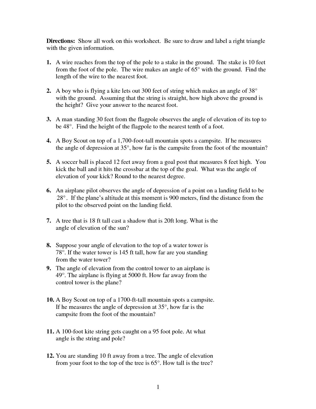 Topographic Map Worksheet Answer Key