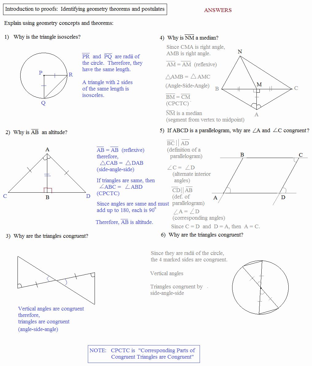 Triangle Congruence Theorems Worksheet Answers Promotiontablecovers