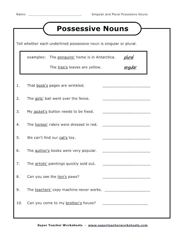 Worksheet 2 Possessive Adjectives Spanish Answers