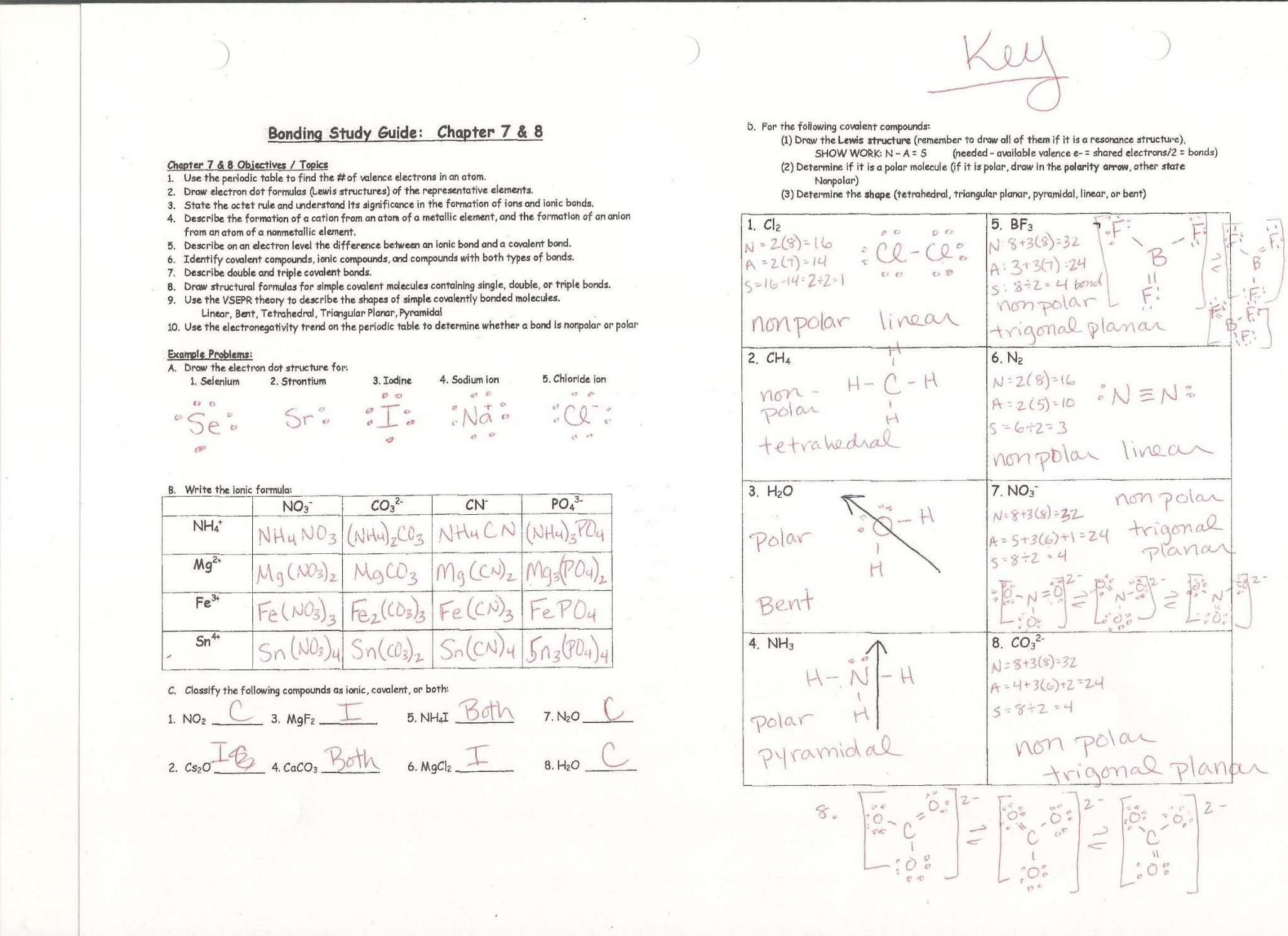 Chemical Bonds Worksheet Answers Nidecmege